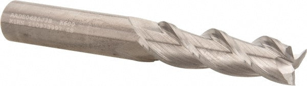 Kennametal 3658843 Square End Mill 5/8'' Dia, 2-1/4'' LOC, 5/8'' Shank Dia, 5'' OAL, 3 Flutes, Solid Carbide