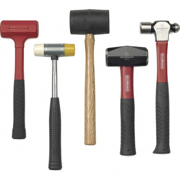 GEARWRENCH 82303D Hammer & Mallet Sets Type Hammer & Mallet Set Type Hammer & Mallet Number of Pieces 5 Tether Style Not Tether Capable Features Non-Sparking, Non-Marring Ergonomically Molded Comfort Grip Handle Includes 16 oz. Ball Pein Hammer 16 oz. Dead Bl