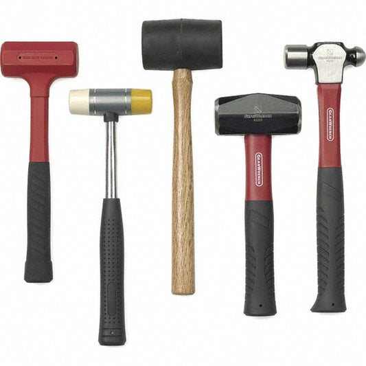GEARWRENCH 82303D Hammer & Mallet Sets Type Hammer & Mallet Set Type Hammer & Mallet Number of Pieces 5 Tether Style Not Tether Capable Features Non-Sparking, Non-Marring Ergonomically Molded Comfort Grip Handle Includes 16 oz. Ball Pein Hammer 16 oz. Dead Bl