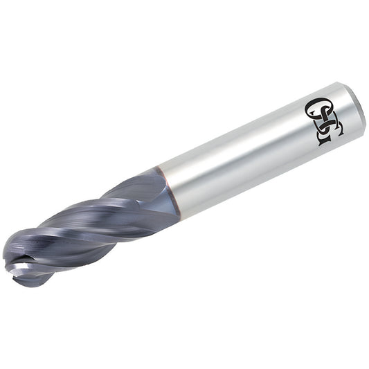OSG HP441-2500-BN Ball End Mill 0.25" Dia, 0.75" LOC, 4 Flute, Solid Carbide