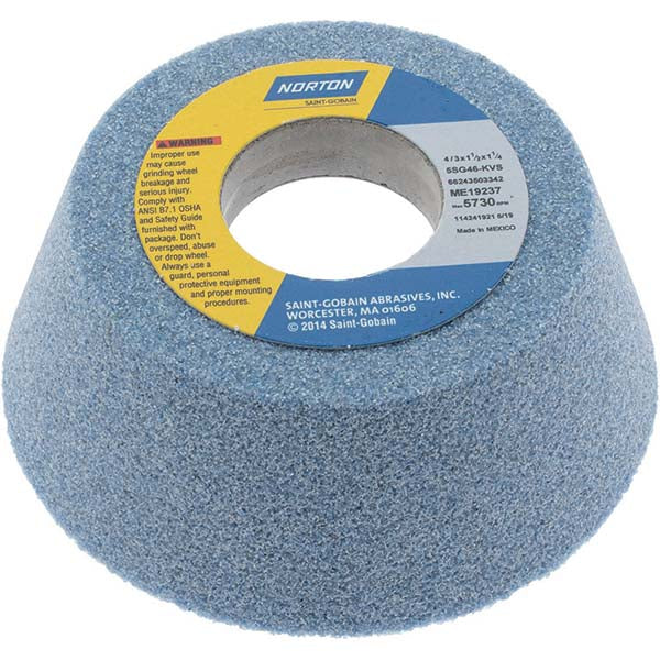 Norton 66243503342 Tool & Cutting Grinding Wheel 4" Dia, 46 Grit, K Hardness, Type 11