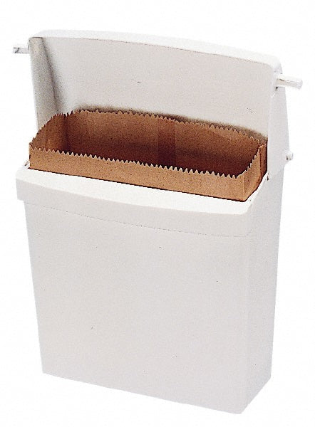 Rubbermaid FG614000WHT Wall-Mounted Sanitary Napkin Receptacle, Rigid Liner, Easy to Clean, Durable, Space Saving