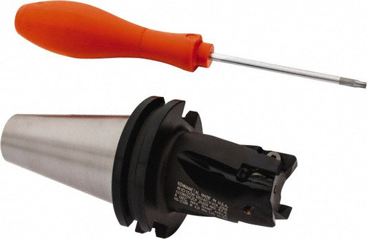 Kennametal 2267548 Indexable Square-Shoulder End Mill M1D150E1804CV40L288, 1-1/2" Cut Dia, 18 mm Max Depth of Cut, CAT 40 Taper Shank