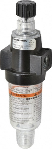 Wilkerson L03-02-000 Miniature Compressed Air Lubricator 1/4" Port, NPT Ends, 20 CFM