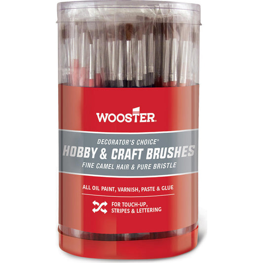 Wooster Brush F1974 Artist Brushes Brush Type Artist's Paint Brush Set  Bristle Type White Bristle Red Sable Camel Hair Ox Hair  Paint Type Water Oil Varnishes Acrylics  Bristle Material Camel Hair  Handle Material Wood  Number Of Pieces 144.000