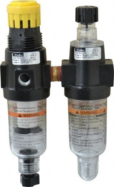 Parker 14G1B00003 FRL Combination Unit 1/4 NPT, Miniature, 2 Pc Filter/Regulator-Lubricator