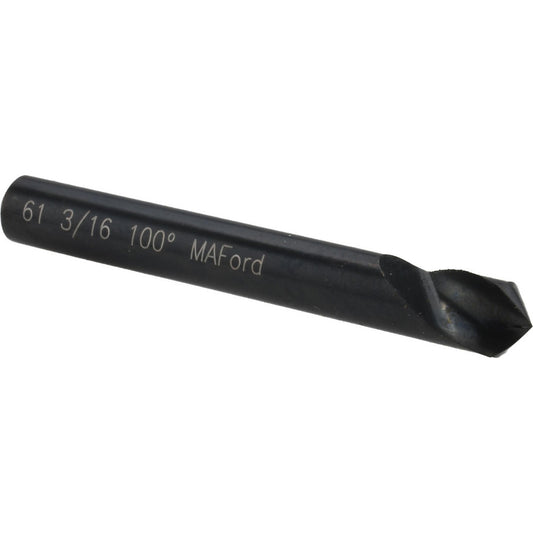 M.A. Ford 61018704 Countersink 3/16" Head Dia, 100.00 deg Included Angle, 1 Flute, High-Speed Steel, Right Hand Cut