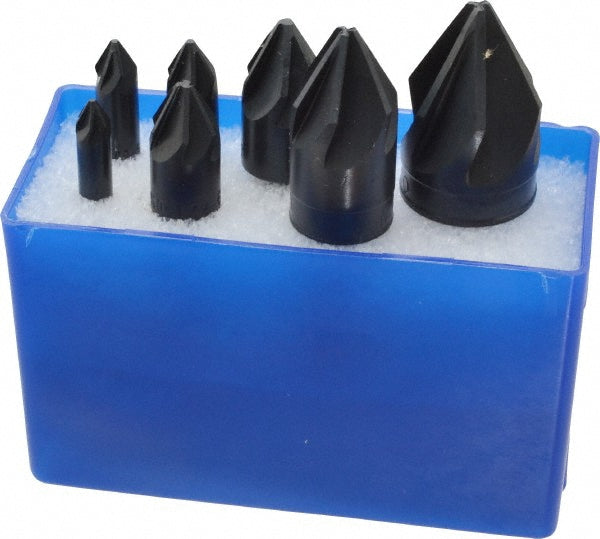 M.A. Ford 79000001 Countersink Set 7 Pc, 1/4 to 1" Head Dia, 6 Flute, 60 &deg Included Angle