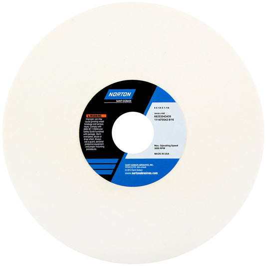 Norton 66253043437 Surface Grinding Wheel 8" Dia, 1/4" Thick, 1-1/4" Hole, 80 Grit, I Hardness