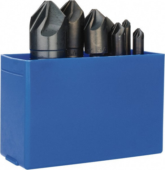 M.A. Ford 79000003 Countersink Set 7 Pc, 1/4 to 1" Head Dia, 6 Flute, 90 &deg Included Angle