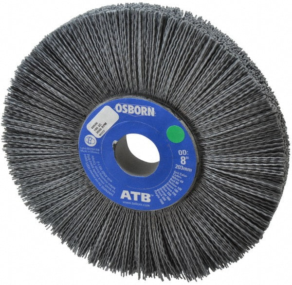 Osborn 0004059600 Wheel Brush 8" Wheel Dia, 1" Face Width, 0.0350" Wire Dia, Crimped