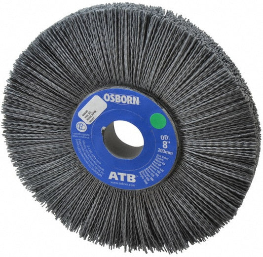 Osborn 0004059600 Wheel Brush 8" Wheel Dia, 1" Face Width, 0.0350" Wire Dia, Crimped