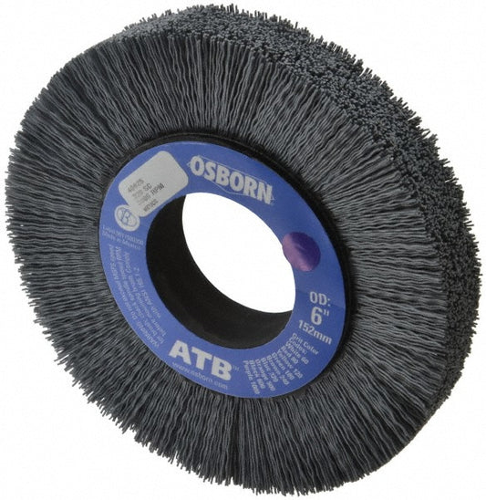 Osborn 0004062500 Wheel Brush 6" Wheel Dia, 1" Face Width, 0.0220" Wire Dia, Crimped