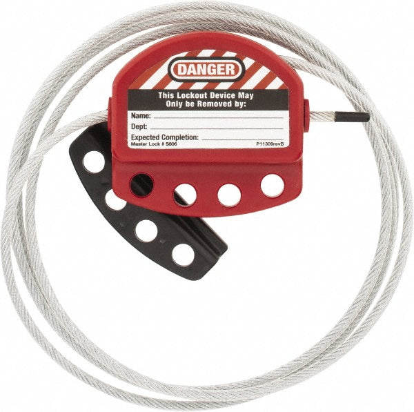 Master Lock S806 6' Cable Length, 4 Lockout Points, Cable Lockout