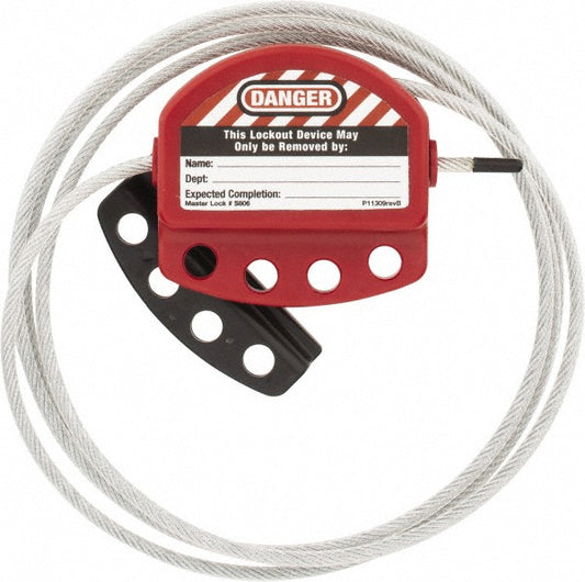 Master Lock S806 6' Cable Length, 4 Lockout Points, Cable Lockout