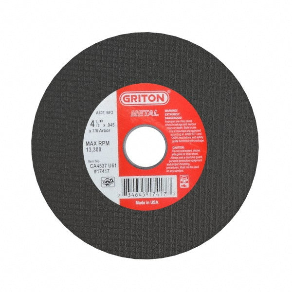 Value Collection CA6045U41 Cut-Off Wheel 6" Dia, 1/16" Thick, 5/8" Hole, Aluminum Oxide