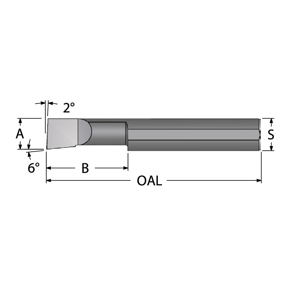 Scientific Cutting Tools, Inc. B3201000 Boring Bar 1" Max Depth, Right Hand, 3/8" Shank Dia, Submicron Solid Carbide