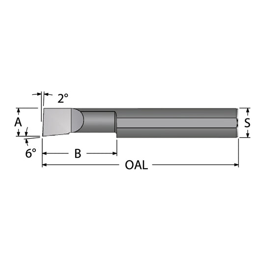Scientific Cutting Tools, Inc. B3201000 Boring Bar 1" Max Depth, Right Hand, 3/8" Shank Dia, Submicron Solid Carbide