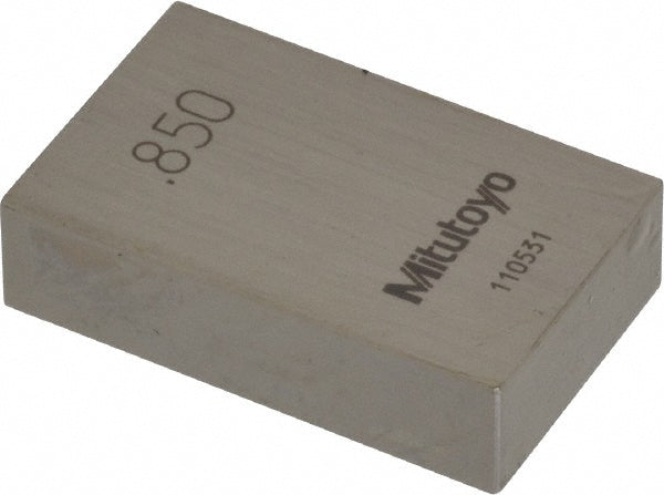 Mitutoyo 611218-541 Rectangle Steel Gage Block 0.85", Grade AS-1