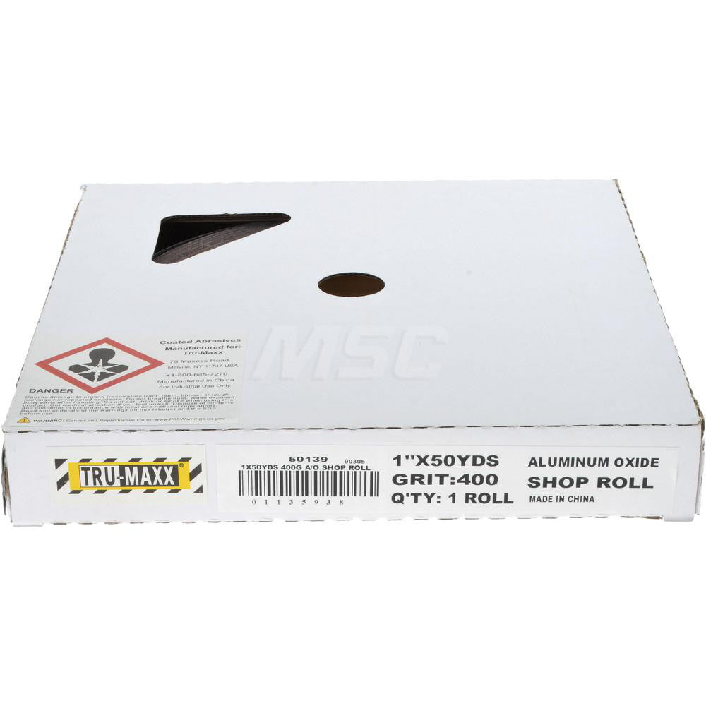 Tru-Maxx 50139 1" x 50 Yd 400 Grit Aluminum Oxide Shop Roll