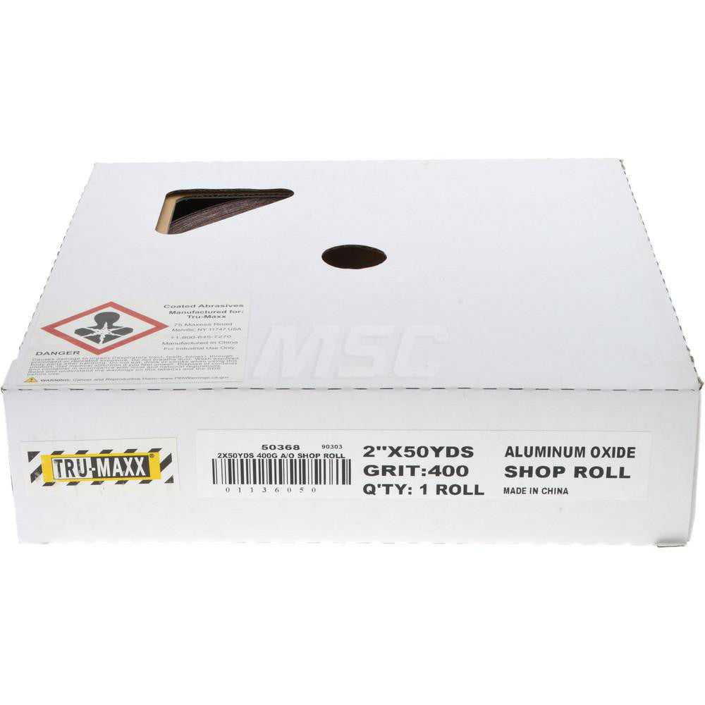 Tru-Maxx 50368 2" x 50 Yd 400 Grit Aluminum Oxide Shop Roll