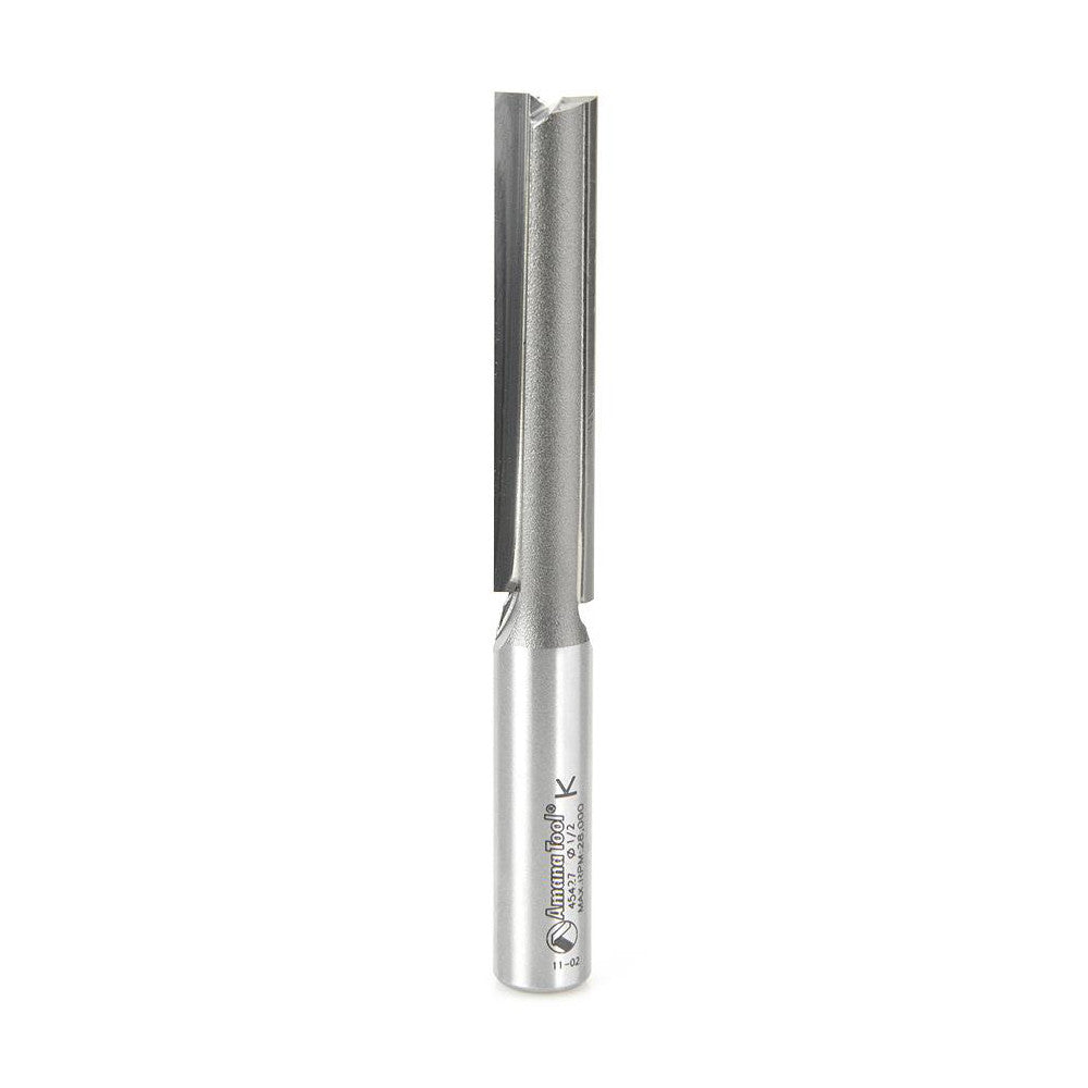 Amana Tool 45427 1/2" Diam, 2-1/2" LOC, 2 Flute Straight Plunge Router Bit