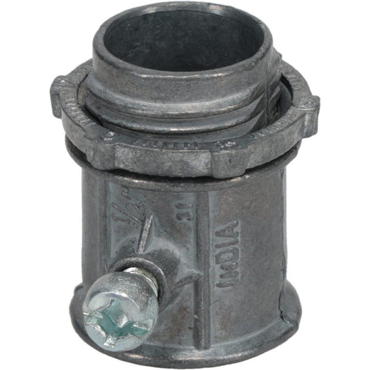 Thomas & Betts TC221SC Conduit Connector For EMT, Die Cast Zinc, 1/2" Trade Size