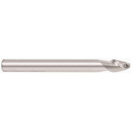 Accupro 313584 Ball End Mill 1/4" Dia, 3/8" LOC, 2 Flute, Solid Carbide