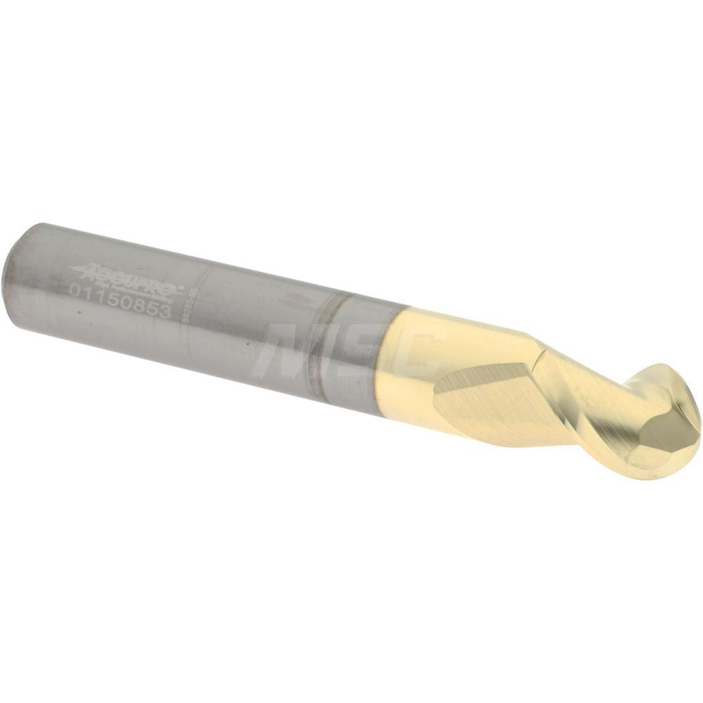 Accupro 313624 Ball End Mill 3/8" Dia, 1/2" LOC, 2 Flute, Solid Carbide