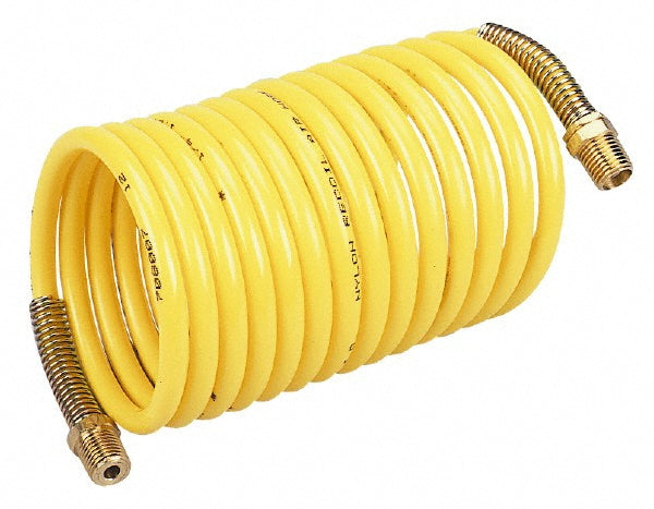 Coilhose Pneumatics NE14-50A53 Coiled & Self Storing Hose 1/4" ID, 50' Long, Male Rigid x Male Swivel