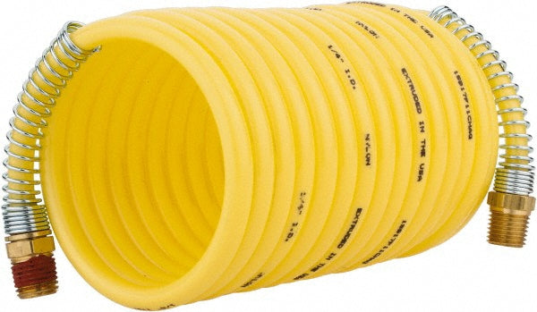 Coilhose Pneumatics NE14-12A53 Coiled & Self Storing Hose 1/4" ID, 12' Long, Male Rigid x Male Swivel