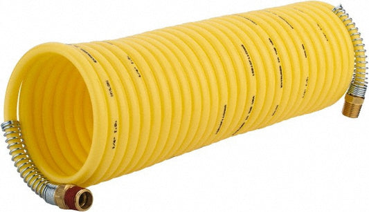 Coilhose Pneumatics NE14-25A53 Coiled & Self Storing Hose 1/4" ID, 25' Long, Male Rigid x Male Swivel