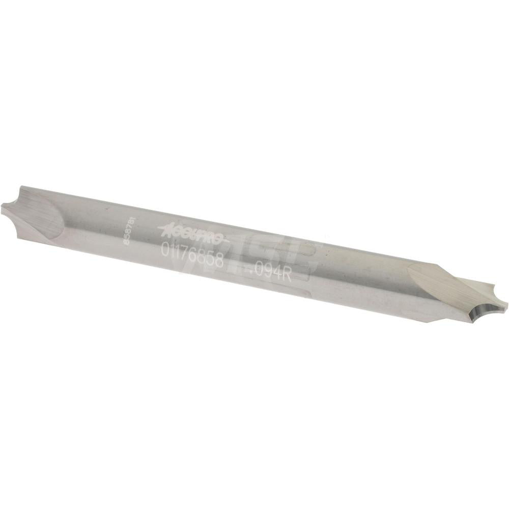 Accupro 01176858 Corner Rounding End Mill 0.09 mm Radius, 1/4" Dia, 2 Flutes, Solid Carbide