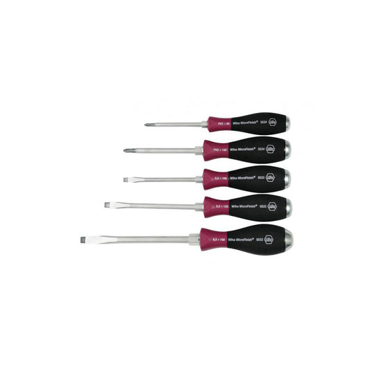 Wiha 53390 Screwdriver Set 5 Pc, Phillips & Slotted