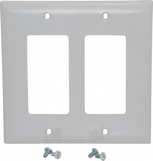 Pass & Seymour TP262W 2 Gang, 4-3/4 Inch Long x 4-11/16 Inch Wide, Standard Switch Plate
