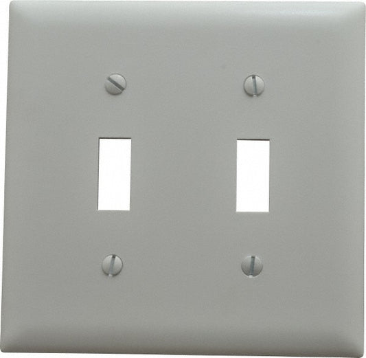 Pass & Seymour TP2W 2 Gang, 4-3/4 Inch Long x 4-11/16 Inch Wide, Standard Switch Plate