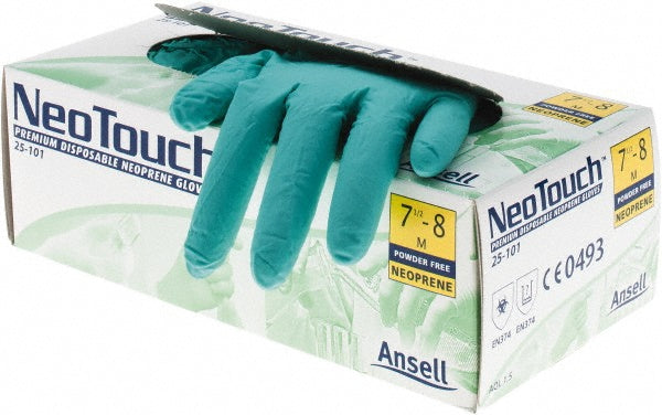 Ansell 385729 Disposable Glove Series Microflex Neotouch, Size Medium, 5.1 mil, Synthetic Polymer Coated, Neoprene, Chemical-Resistant Grade, Powder-Free