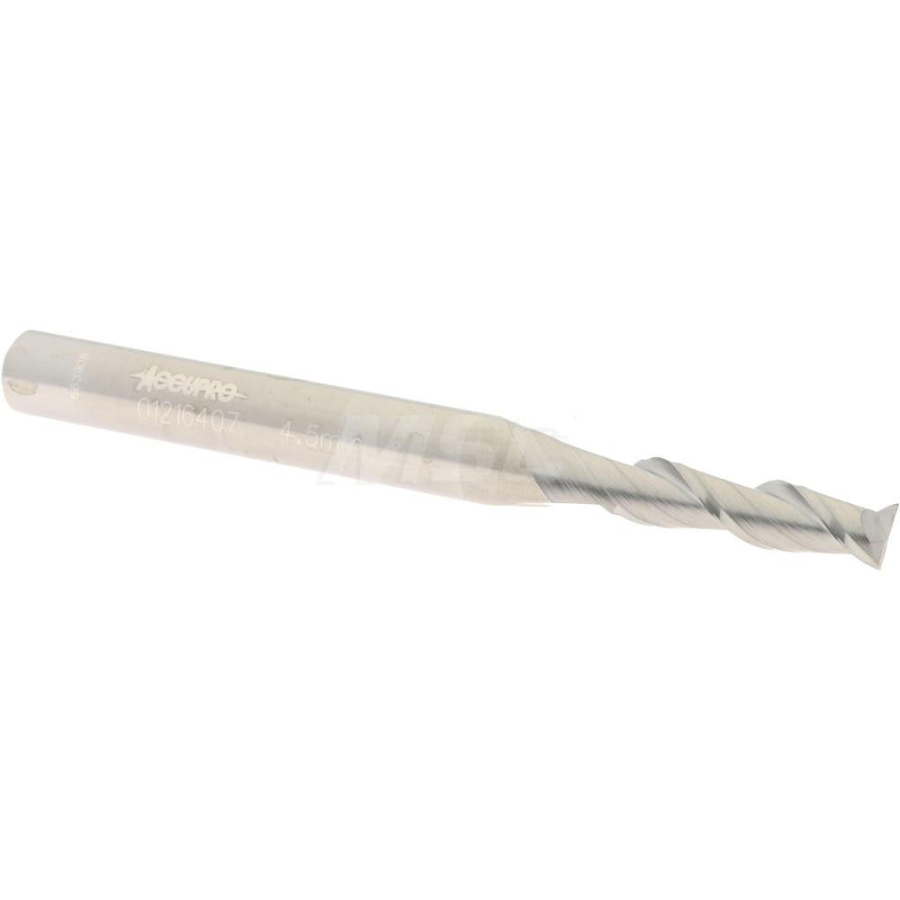 Accupro 01216407 Square End Mill 0.1772'' Dia, 0.6299'' LOC, 2 Flutes, Solid Carbide