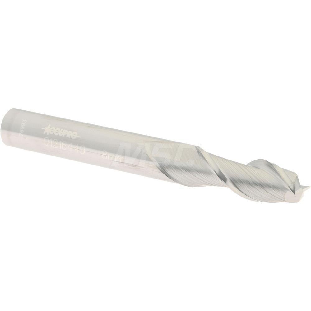 Accupro 01216449 Square End Mill 0.315'' Dia, 0.7874'' LOC, 2 Flutes, Solid Carbide