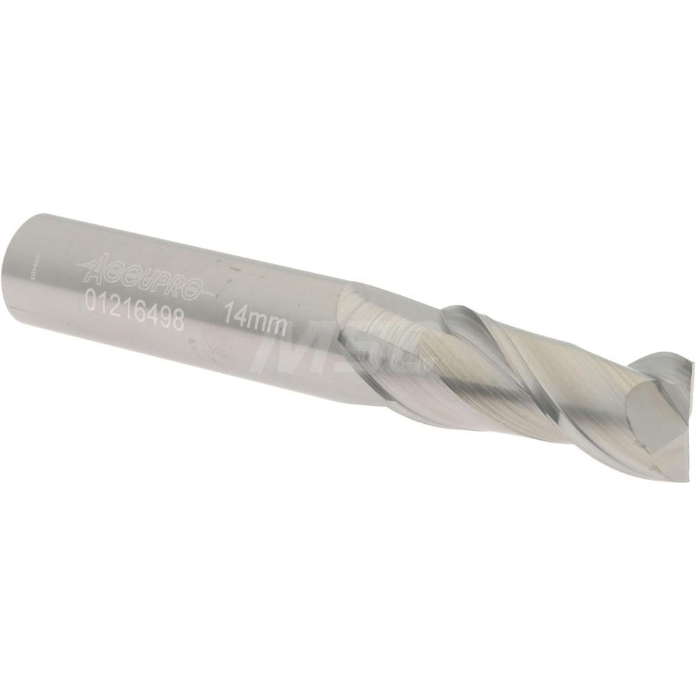 Accupro 01216498 Square End Mill 0.5512'' Dia, 1.2598'' LOC, 2 Flutes, Solid Carbide
