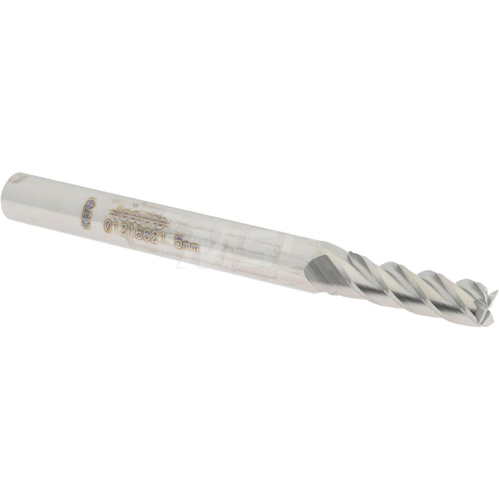 Accupro 01216621 Square End Mill 0.1969'' Dia, 0.6299'' LOC, 4 Flutes, Solid Carbide