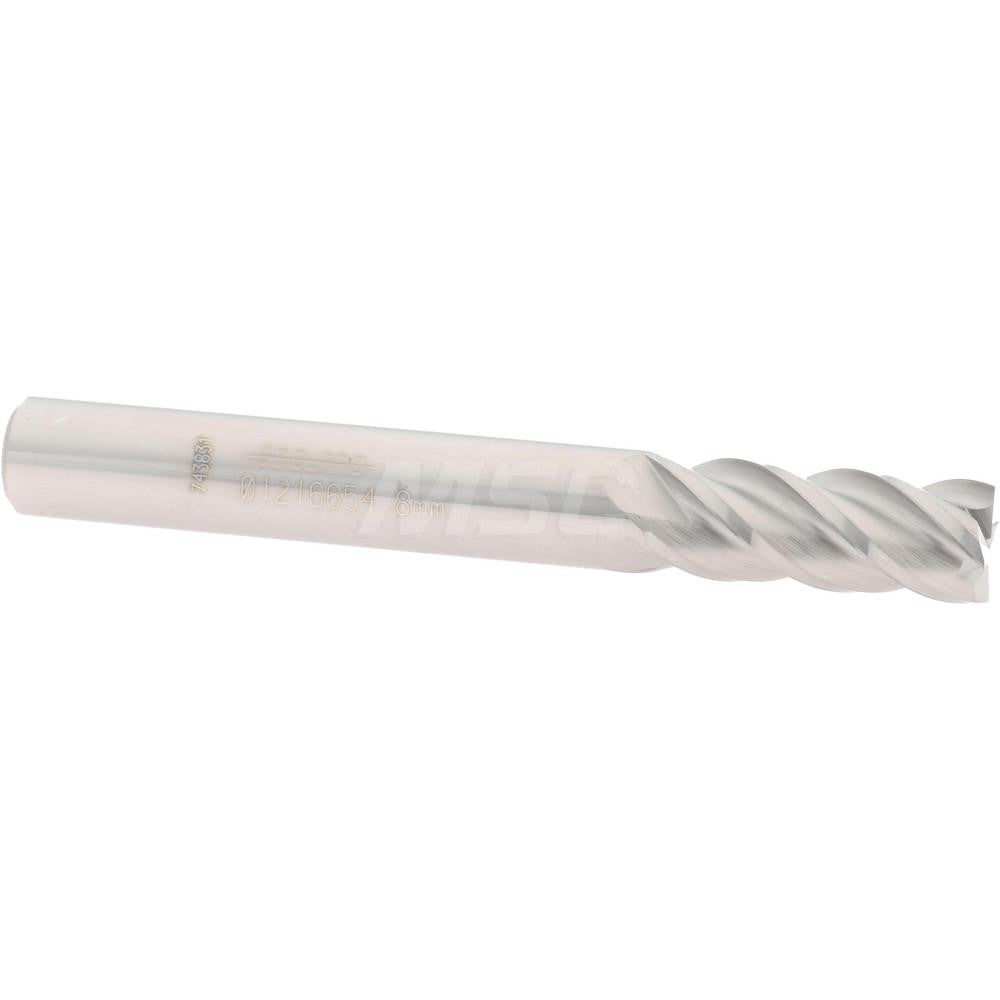 Accupro 01216654 Square End Mill 0.315'' Dia, 0.7874'' LOC, 4 Flutes, Solid Carbide