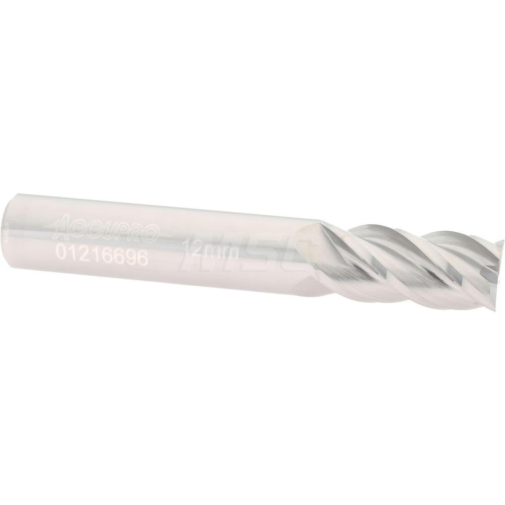 Accupro 01216696 Square End Mill 0.4724'' Dia, 0.9843'' LOC, 4 Flutes, Solid Carbide