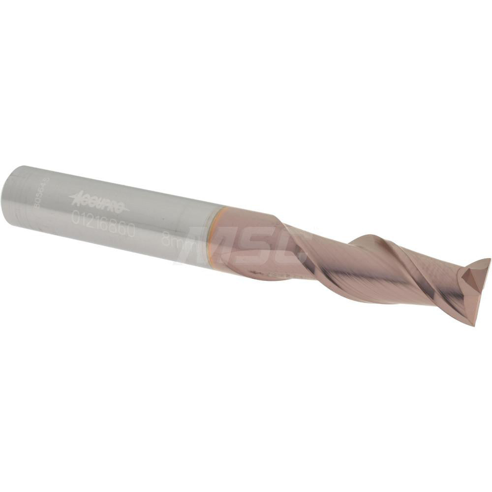 Accupro 01216860 Square End Mill 0.315'' Dia, 0.7874'' LOC, 2 Flutes, Solid Carbide