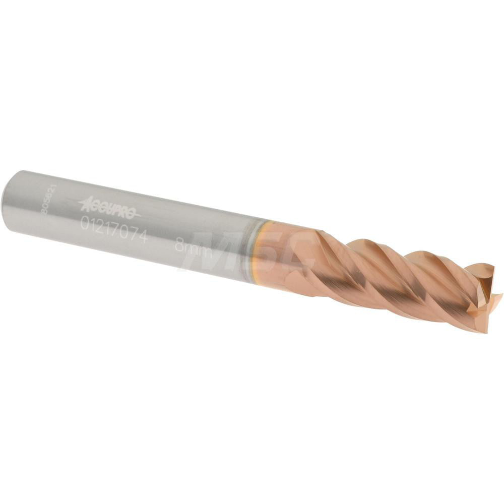 Accupro 01217074 Square End Mill 0.315'' Dia, 0.7874'' LOC, 4 Flutes, Solid Carbide