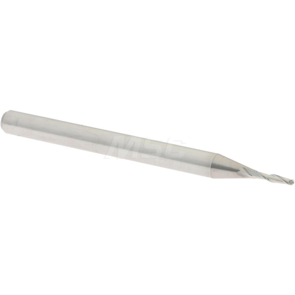 Accupro 01217173 Ball End Mill 0.0394" Dia, 0.1575" LOC, 2 Flute, Solid Carbide