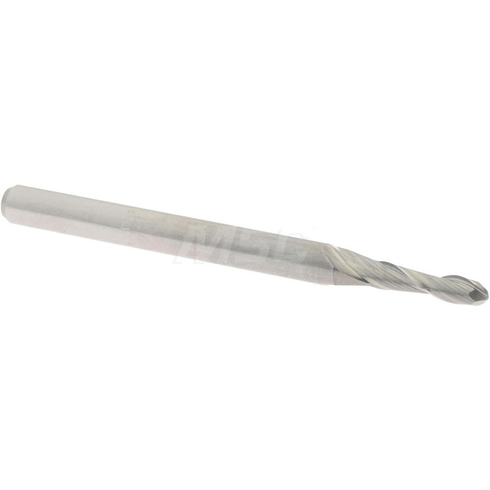 Accupro 01217199 Ball End Mill 0.0787" Dia, 0.315" LOC, 2 Flute, Solid Carbide