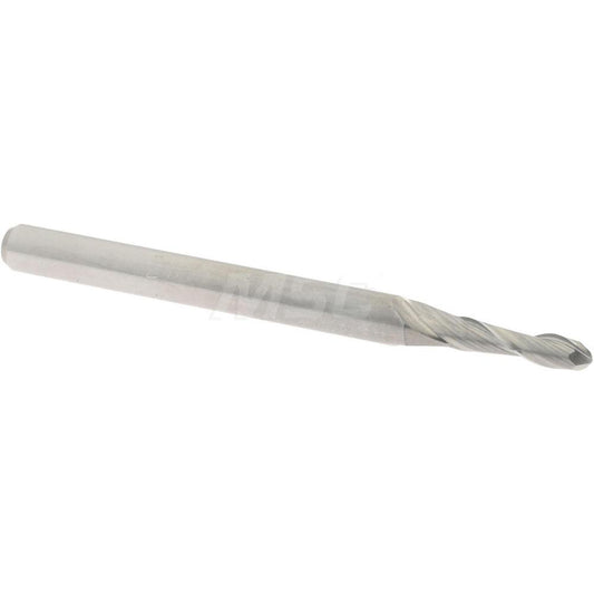Accupro 01217199 Ball End Mill 0.0787" Dia, 0.315" LOC, 2 Flute, Solid Carbide