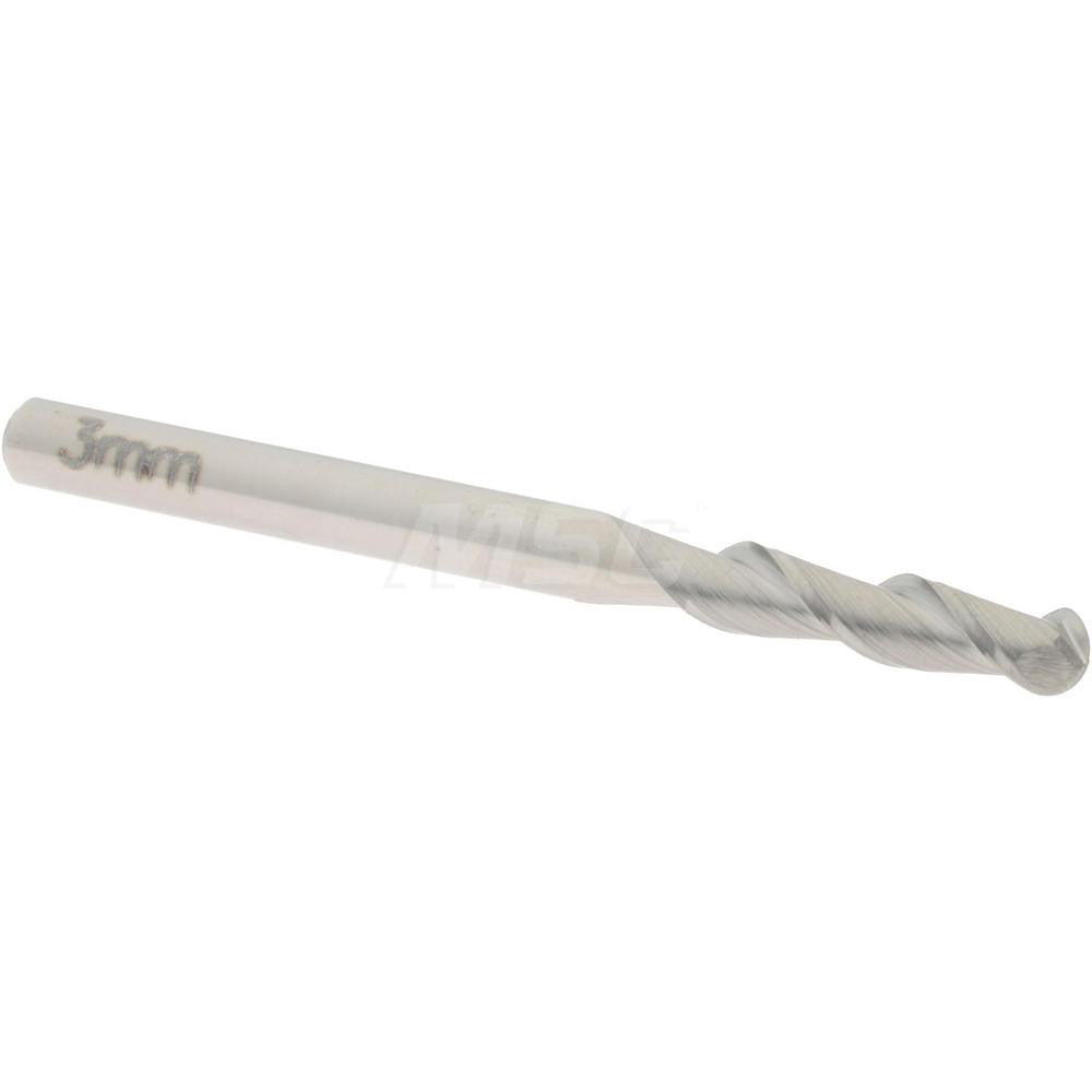Accupro 01217215 Ball End Mill 0.1181" Dia, 0.4724" LOC, 2 Flute, Solid Carbide
