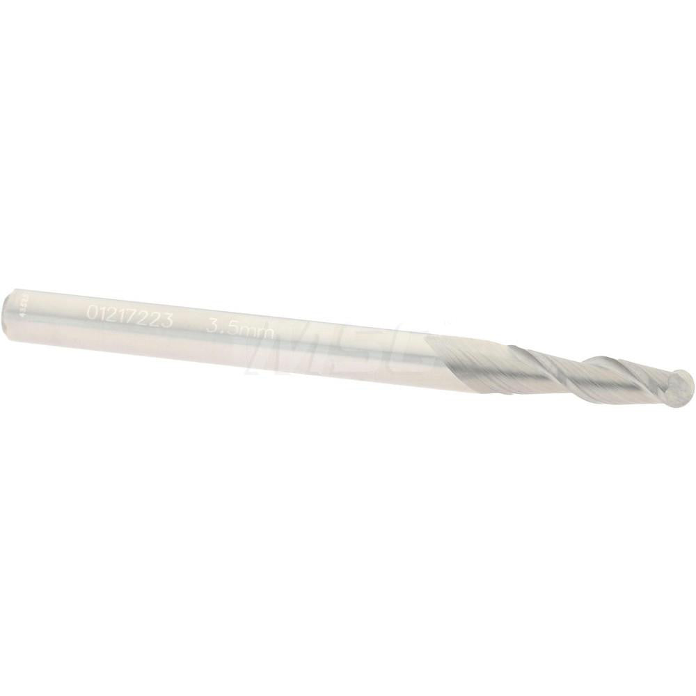 Accupro 01217223 Ball End Mill 0.1378" Dia, 0.4724" LOC, 2 Flute, Solid Carbide
